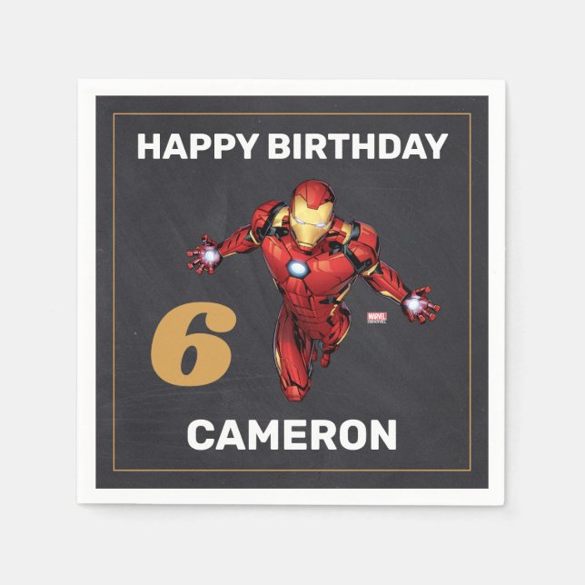 Serviette En Papier Fer Man Chalkboard Anniversaire (Devant)