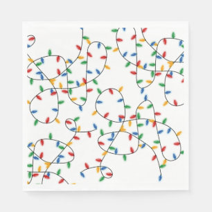 Serviette En Papier Festif coloré illuminations de la fête de Noël