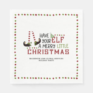 Serviette En Papier Festif Elf Legs Corporate Christmas Party