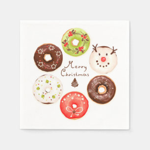Serviette En Papier Festif et coloré de Noël Donut Wreath