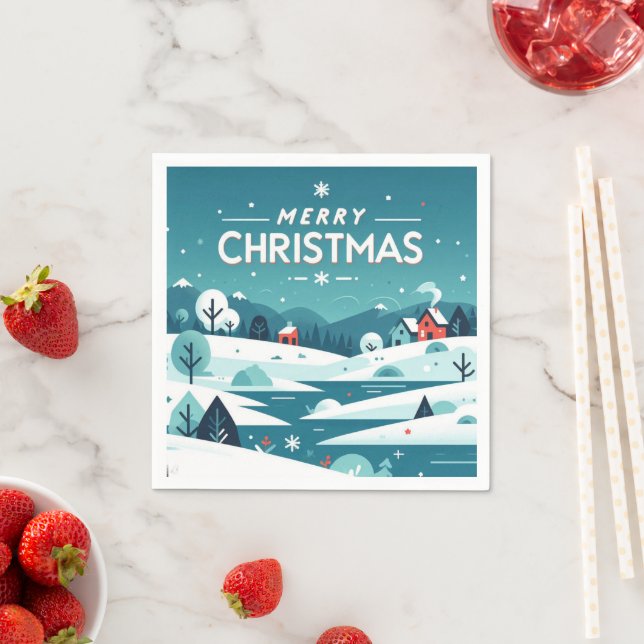 Serviette En Papier Festif Winter Wonderland (En situation)