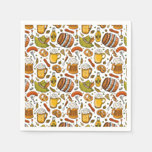 Serviette En Papier Festive allemand Oktoberfest Bière et saucisses
