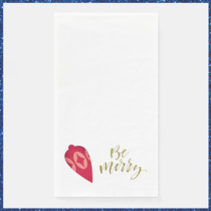Serviette En Papier Festive Berry Color Ornement Be Merry Napkins