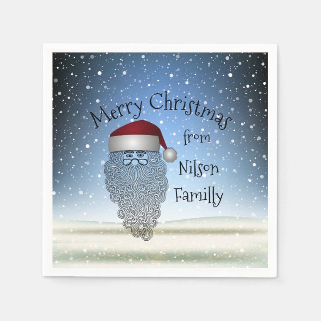 Serviette En Papier Festive Chritsmas Party Funny mignon Santa Claus (Devant)