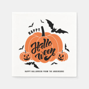 Serviette En Papier Festive Citrouille Éffrayante fête d'Halloween