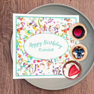 Serviette En Papier Festive Confetti Toss joyeuse fête d'anniversaire