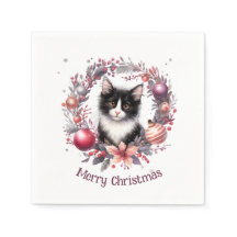 Festive Feline dans une couronne de vacances 3 -