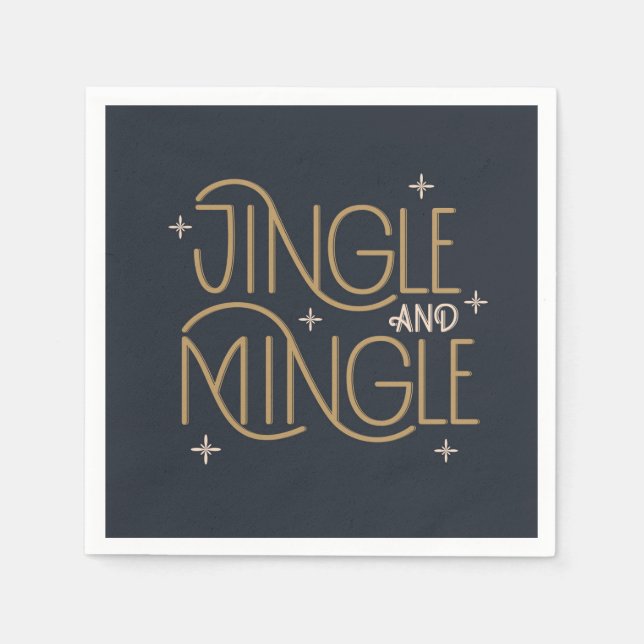 Serviette En Papier Festive Jingle et Mingle Holiday Design (Devant)