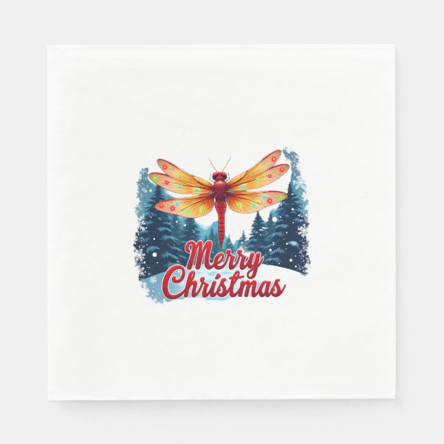 Serviette En Papier Festive Lights de libellules (Devant)