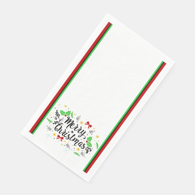 Serviette En Papier Festive Merry Christmas   Paper Guest Towels (Coin)