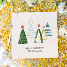 Festive Moderne Aquarelle Noël Arbres de Noël