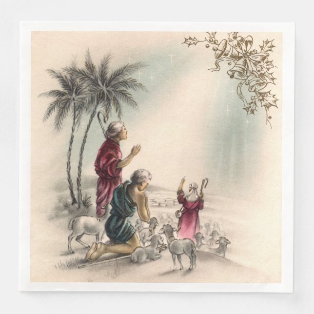 Serviette En Papier Festive Noël Fête religieuse (Devant)