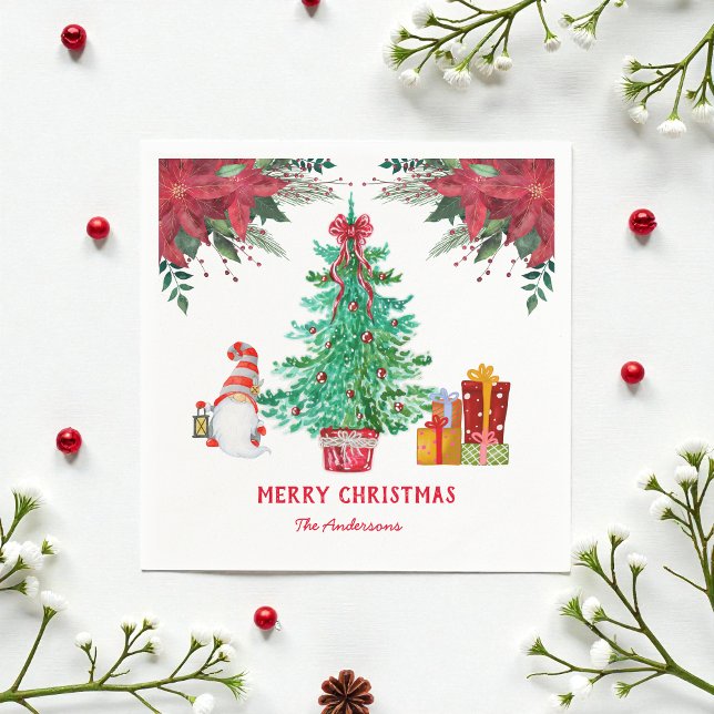 Serviette En Papier Festive rouge de Noël (Créateur téléchargé)
