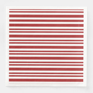 Serviette En Papier Festive rouge et blanc rayé