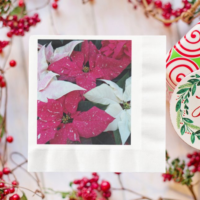 Serviette En Papier Festive vacances Poinsettias Floral (In Situ Holiday)