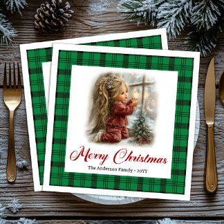 Serviette En Papier Festive Vintage Dinner Party Holiday Scene Napkins