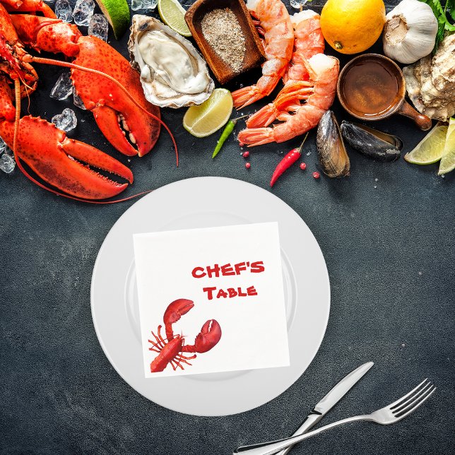 Serviette En Papier Fête à ébullition de langouste rouge blanc (Créateur téléchargé)