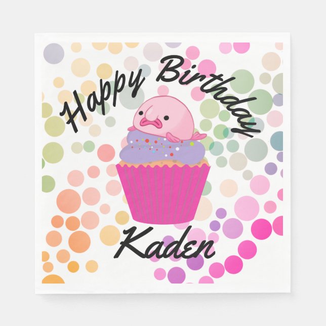 Serviette En Papier Fête à l'anniversaire Blobfish Plaque papier (Devant)