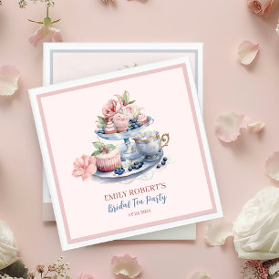 Serviette En Papier Fête à thé vintage rose vif à fleurs Douche nuptia