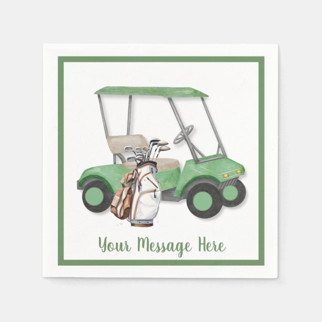 Serviette En Papier Fête à thème de golf pour les hommes (Devant)