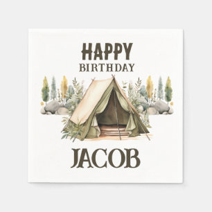 Serviette En Papier Fête Anniversaire de enfant d'aventure de camping