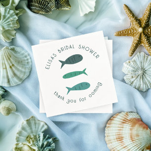 Serviette En Papier Fête au bord de la mer pour la future mariée Poiss
