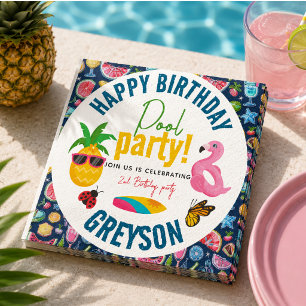 Serviette En Papier Fête au bord de la piscine Fête d'anniversaire m