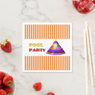 Serviette En Papier Fête au bord de la piscine Où est le soleil ?
