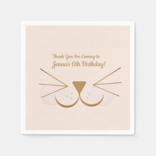 Serviette En Papier Fête au Visage de Chiot et de Chat