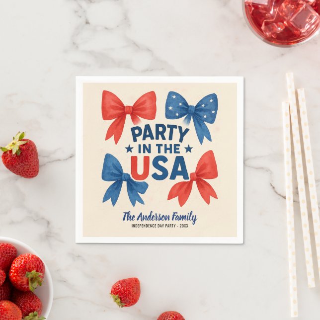 Serviette En Papier Fête aux Etats-Unis 4 juillet patriotique Custom (En situation)