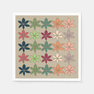 Serviette En Papier Fête aux motifs floraux colorés