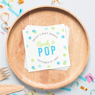 Serviette En Papier Fête bébé Blue Aqua Green Confetti Prêt à éclater