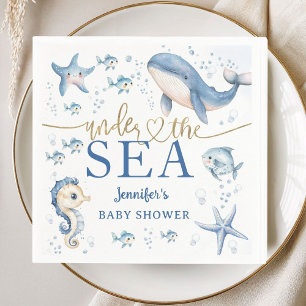 Serviette En Papier Fête bébé sous l'océan Garçon Papier Bleu Océan