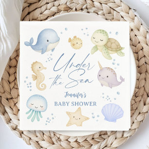 Serviette En Papier Fête Bébé Sous L'Océan Papier Garçon