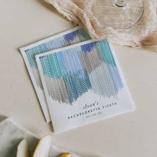 Serviette En Papier Fête Bleue Moderne Frange Enterrement de Vie de Je