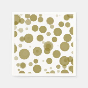 Serviette En Papier Fête Bulles Or et Blanc Moderne à pois