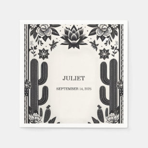 Serviette En Papier Fête Cactus Amour en Fleur Mexicains Réception de 