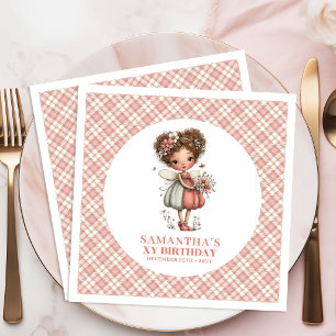 Serviette En Papier Fête charmante de 4 ans aux couleurs pastel de fée