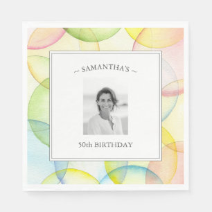 Serviette En Papier Fête colorée Photo personnalisée serviettes d'anni