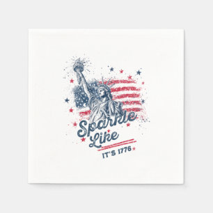Serviette En Papier Fête Comme Il Est 1776, 4 juillet, Drapeau Des Éta