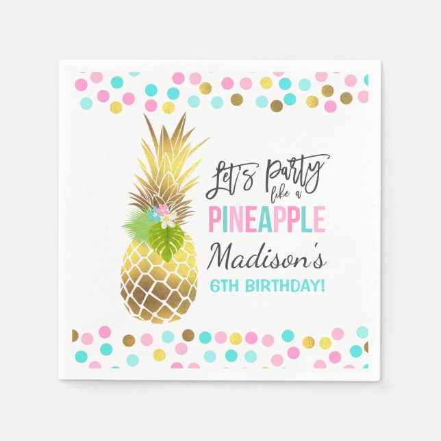 Serviette En Papier Fête comme un ananas fête Anniversaire Napkin (Devant)