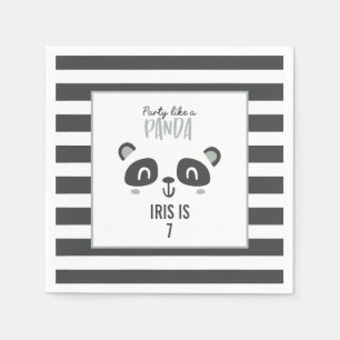 Serviette En Papier Fête comme un anniversaire de panda coloré