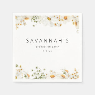 Serviette En Papier Fête Daisy Nom floral ou Monogram Napkins
