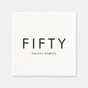 Serviette En Papier Fête d'anniversaire 50 ans Fifty Nom