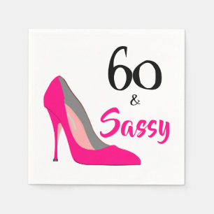Serviette En Papier Fête d'anniversaire 60 ans 60 et Sassy