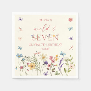 Serviette En Papier Fête d'anniversaire 7 ans Wild and Seven Wildflowe