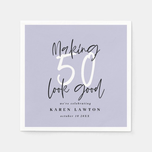 Serviette En Papier Fête d'anniversaire à 50 ans (Devant)