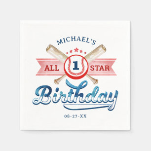 Serviette En Papier Fête d'anniversaire à thème All Star Baseball