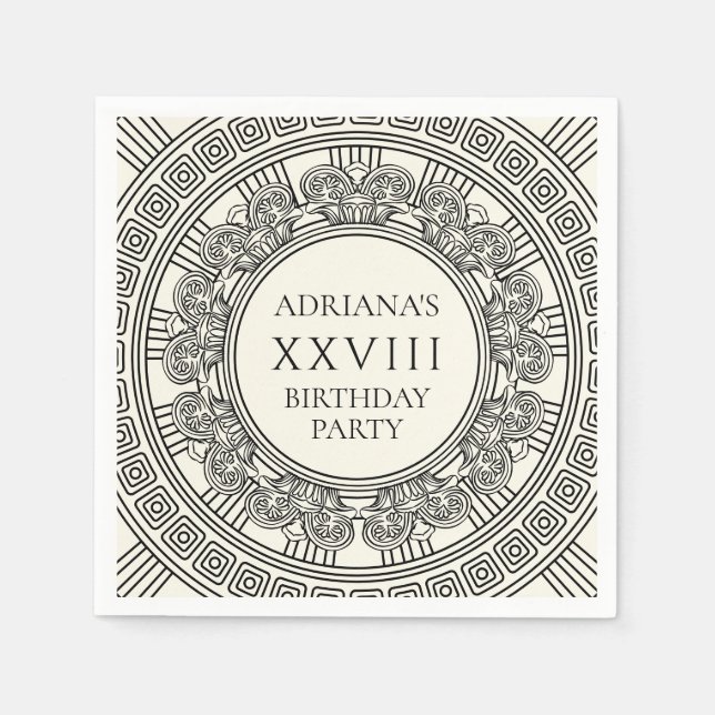 Serviette En Papier Fête d'anniversaire à thème Grèce antique ou Rome (Devant)