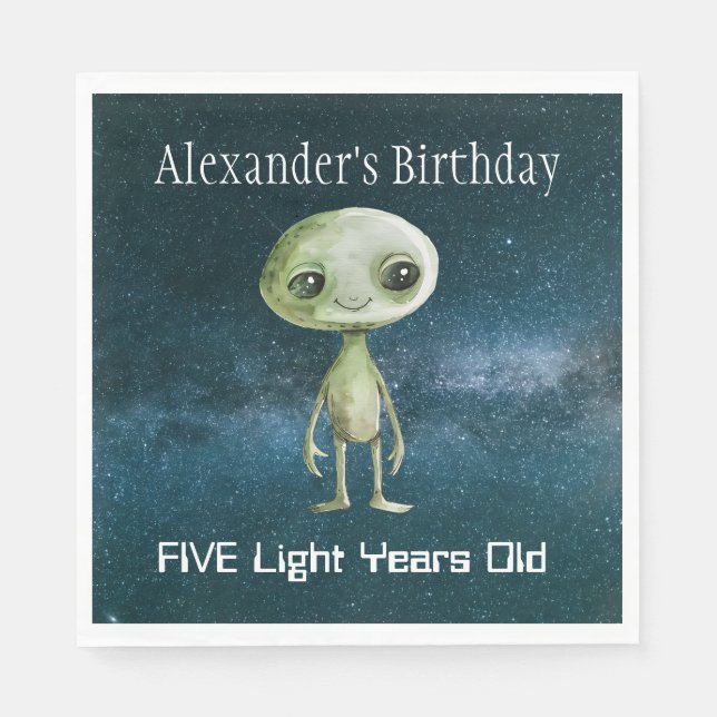 Serviette En Papier Fête d'anniversaire Alien (Devant)